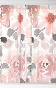 Rose Gold Blush Pink And Grey Watercolor Florals Blackout Curtain Rose Gold Bedroom Decor Rose Gold Curtains Rose Gold Bedroom