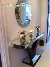Quartz Walnut Mirrored Console Table Customer Hall Console Table Mirrored Console Table Corner Decor