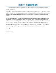 Wow your future employer with this simple cover letter example format. Apprentice Concrete Form Setter Finisher Cover Letter Examples Livecareer