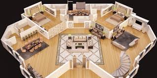 3d Floor Plan Of Luxury House Ground Floor Cgtrader Floor Plans Bungalow House Design House Floor Plans