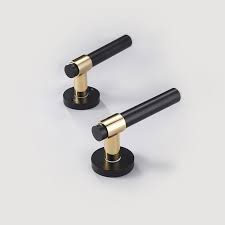 Uk's best range of brass door handles & knobs. Maxery Modern Brass Door Lever Handle With Cylinder Rose Door Knob For Bedroom Sets For Home Decor