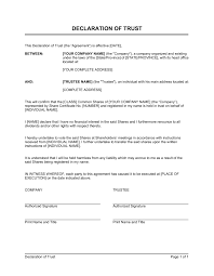 Deed of assignment sample malaysia. Declaration Of Trust Template By Business In A Box