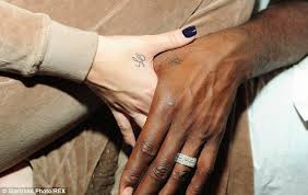 The tattoo is inked in the handwriting of her father. Vow Now Tattoo Trend Sees Couples Declare Their Love With Matching Ink Daily Mail Online