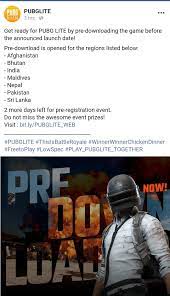 Pubg Pc Lite Official Facebook Post Lite Product Launch 2 More Days