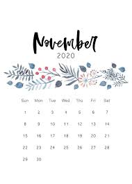 Cactus November 2020 Calendar Floral In 2020 Calendar Printables November Calendar Print Calendar