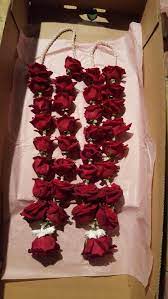 Red Rose And Pearl Garland Jai Mala Rose Garland Wedding Red Rose Wedding Indian Wedding Decorations Receptions