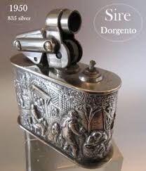 1950 A Great German 835 Silver Sire Dorgento Kw Petrol Table Lighter Encendedores De Cigarrillos Encendedores