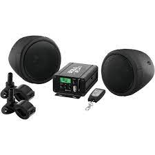 Boss Audio Mcbk520b 600 Watt Motorcycle Atv Sound System With Fm Tuner Bluetooth R Black Boss Audio Bluetooth Audio Motorcycle Speakers