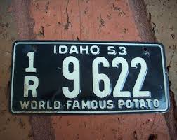 Vintage Bike License Plate Idaho 1950s Bicycle License Plate Black And White Personalized License Plates License Plate Vintage Bike