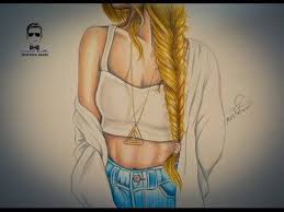 تعلم رسم جسم فتاة مع تسريحة شعر مميزة ظفيرة Youtube How To Draw Hair Drawing Illustrations Fashion Sketches