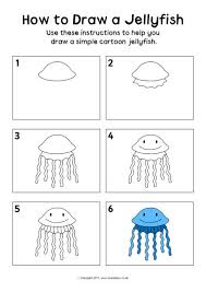 See more ideas about jellyfish art, jellyfish tattoo, jellyfish drawing. How To Draw A Jellyfish Instructions Sheet Sb12336 Sparklebox