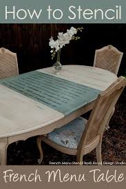 If you want to know how to say dining room in french, you will find the translation here. Furniture Stencil How To French Words Stencils Transform A Tabletop Royal Design Studio Stencils