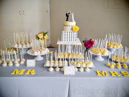 Gray Yellow Wedding Dessert Table Wedding Dessert Table Wedding Cake Setting Wedding Desserts