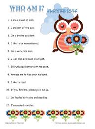 Flower Quiz Printable One Minute Party Games Games For Ladies Garden Party Games