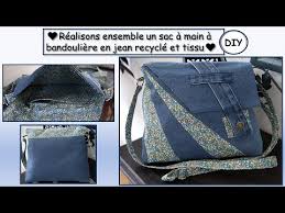 Prenez le dos en jean et montez dessus la poche intérieure avec fermeture. Coudre Un Sac Chic En Jean Recycle Et Tissu Explication Etape Par Etape Anna Couture Diy Youtube