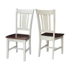International Concepts San Remo Antique Almond And Espresso Wood Dining Chair Set Of 2 Antiqued A Dining Chairs Solid Wood Dining Chairs White Dining Chairs