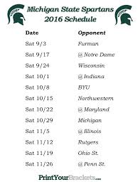 Printable Michigan State Spartans Football Schedule 2016 Penn State Nittany Lions Football Michigan State Football Oregon Ducks Football Schedule