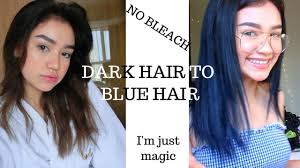 Well, mostly because of the bleach that is used to lift the dark natural color of our hair to allow for the desired lighter color to shine through. Existential Crisis Dyeing My Dark Hair Blue Youtube