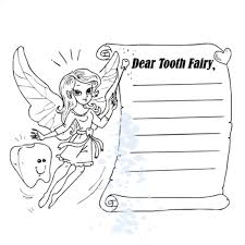 Tooth fairy holding teeth children coloring page line art isolated. Free Printable Tooth Fairy Letter
