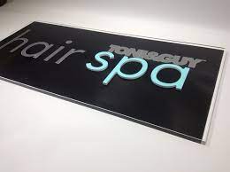 Toni Guy Hair Spa The Perfect Salon Sign High Quality Perspex With Frosted Graphics Highly Polished Edges Www De Sig Salon Signs Lobby Sign Signage Signs