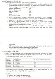However, gains derived from the disposal of real property located in malaysia and gains derived from the sale of shares in closely controlled companies with substantial real property interests. Income Tax Article 22 23 4 2 40 3 Please Calcula Chegg Com