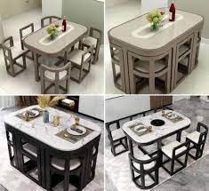 Folding dining table chaitali shah minimalist dining room plywood grey | homify. These Space Saving Tuck Under Dining Tables Are Perfect For Tiny Homes Or Apartments