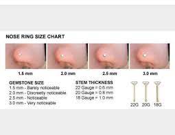 Nose Ring Size Chart Monaylizz Nose Ring Sizes Ring Sizes Chart Nose Ring