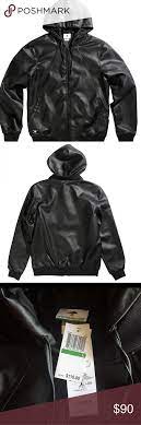 Nwt Lrg Rc Leather Hooded Bomber Jacket Hooded Bomber Jacket Lrg Jacket Bomber Jacket