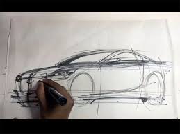 Complete the stage by drawing the front and rear door handles. Sketching A Car In Front 3 4 View Car Body Design