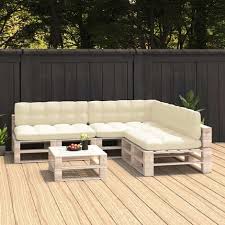 Very easy to make with just a handsaw and a drill. Palettensofa Auflagen 7 Stk Creme