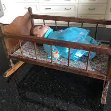 Find More Baby Doll Bed Rocking Doll Crib Wood Antique Vintage For Sale At Up To 90 Off