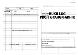 Buku log dan garis panduan projek pelajar politeknik kota kinabalu edisi 2014. Lampiran 1 Buku Log Pta