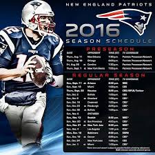 Patriots 2016 Season Schedule New England Patriots
