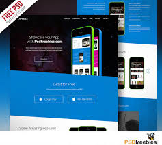 One Page App Landing Free Psd Template Psdfreebies Com Psd Template Free Design Freebie Free Psd