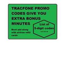 Grab the chance for a huge saving before it's gone. Tracfone Bonus Minutes Promo Codes Use Along W Airtime Refill Card Surprise Ebay