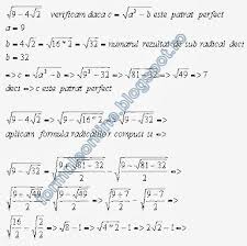 Daca sub radical avem patrate perfecte: Radicali Compusi Exercitiu Rezolvat 1 Himiya