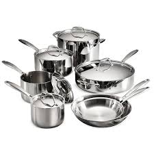Tramontina Gourmet Tri Ply Clad 12 Piece Stainless Steel Cookware Set 80116 249ds The Home Depot Cookware Set Stainless Steel Cookware Set Stainless Steel Cookware