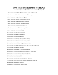 You can use this swimming information to make your own swimming trivia questions. 81 Never Have I Ever Questions For Couples No More Awkward Silence