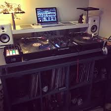 Not Quite Finished As The Top Shelf Needs Additional Supporting Brackets To Support The Speaker Stands But Still I M Well Pleased W Dj Booth Dj Room Dj Table