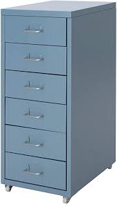 With its perforated surfaces and rounded legs, it brings uniqueness as well as function to your storage needs. Ikea Helmer Chest Of Drawers With Wheels Blue Reinforced Metal Amazon De Home Kitchen