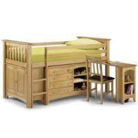 Julian Bowen Barcelona Pine Mid Sleeper With Left Hand Ladder Childrens Cabin Beds Kid Beds Mid Sleeper
