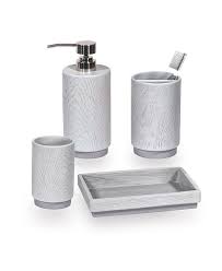 Infuse a coordinated effect with grey bathroom accessories. Dkny Grey Wood 4 Pc Bath Accessory Set Reviews Bathroom Accessories Bed Bath Macy S