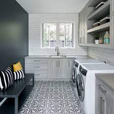 Letters painted the same color as walls to add some fun 3 dimensional art. 75 Beautiful Laundry Room With Black Walls Pictures Ideas July 2021 Houzz