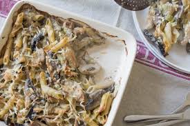 Creamy Chicken Leek And Mushroom Pasta Bake All That I M Eating