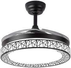 These kitchen ceiling fans are having a windmill style that you can installed in ceilings. Amazon Com Nikecaco 42 Retractable Ceiling Fan Modern Chandelier With Remote 3 Colors Changed Led Lighting Invisible Blades Black Nest Fan For Living Room Restaurant Kitchen Tools Home Improvement