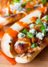 Loaded Buffalo Hot Dogs Hot Dog Recipes Unique Hot Dog Toppings Dog Recipes