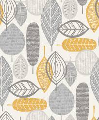 Arthouse Malmo Ochre Wallpaper Main Image Teal Wallpaper Leaf Wallpaper Orange Wallpaper