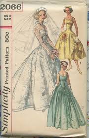 1950s Simplicity 2066 Vintage Sewing Pattern By Greydogvintage 95 00 Vintage Wedding Dress Pattern Wedding Dress Patterns Wedding Gown Patterns