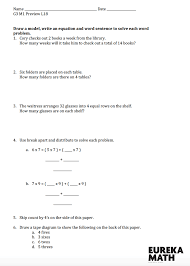 The resources below are meant to assist you as you teach the eureka modules for fifth grade. Grade 3 Module 1 Preview Lesson 18 Eureka Math Word Sentences Word Problems