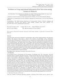 Question 2(a):five (5) major problems faced by the agricultural sector in malaysia.| part b question 2(a): Pdf Problems In Using Agricultural Information From Television Among Farmers In Malaysia
